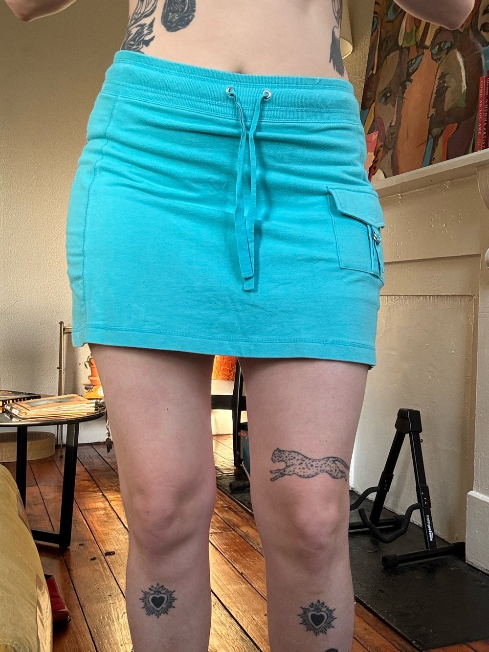 Style & Co. Turquoise Drawstring Mini Skirt - Picture 1 of 5